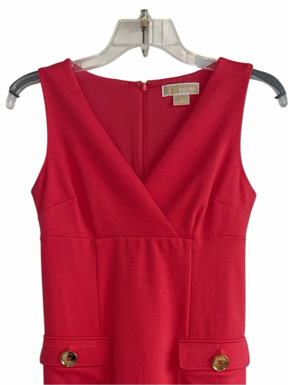 Michael Kors Coral Sleeveless Surplice Sheath Dress size Small - Picture 2 of 9